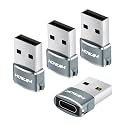 USB to USB C Adapter 4 Pack,Type-C Female to USB A Male OTG Adapter