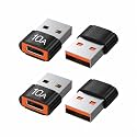 USB to USB C Adapter 4 Pack,10A 200W Fast Charging Data Transfer
