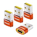 USB to USB C Adapter 4 Pack,USB C Female to A Male Charger Converter