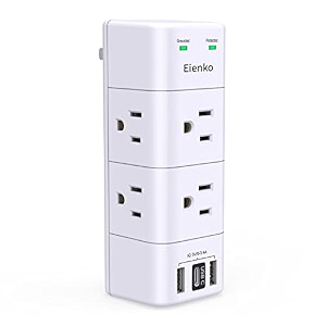 usb wall outlet expander surge protector eienko 6 outlet extender with multi plug outlet outlet splitter with 3 usb ports2u1c with rotating plug 1680 jouleswhite
