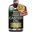 USDA Organic Castor Oil, 100% Pure Cold-Pressed Hexane-Free, 32 Fl Oz