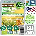 USDA Organic Dandelion Root Tea Bags , Roasted Coffee Substitute &amp; Liver Kidney Cleanse Tea, Digestion &amp; Bloating Relief Support, 100% Organic &amp; Pure Dandelion Root, Non-GMO, Caffeine Free, 50 teabags Eco-Consciou