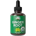 USDA Organic Ginger Root Extract Liquid Drops. Vegan Ginger Oil Supplement