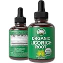 USDA Organic Licorice Root Extract Liquid Drops Supplement Vegan Tincture