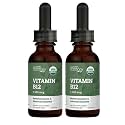 USDA Organic Vitamin B12 2000mcg Sublingual Liquid Supplement (2-Pack) - Vegan Methylcobalamin Drops for Natural Energy, Maintain Metabolism, and Immune System Support - 1 Fl Oz
