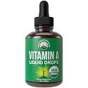 USDA Organic Vitamin A Liquid Drops Supplement. Vegan High Bioavailability