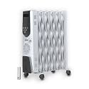 Usha 4309 FSE Oil Filled Radiator 9 Fin Room Heater | Energy Efficient PTC Fan Heater with Remote, Digital Touch Panel & Eco Mode | 1–24 Hr Timer | White