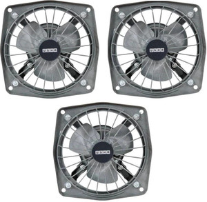 usha aeroclean pro 150mm pack of 3 with 1 year warranty 150 mm exhaust fan metallic grey  pack of 3