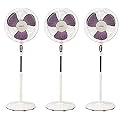 Usha Mist Air duos 400mm Pedestal Fan (Purple) Pack of 3