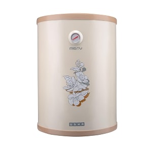 usha misty 15 ltr 2000-watt 5 star storage water heater ivory cherry blossom with pipes amp free installation