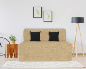 usha shriram folding 1 seater single foam fold out sofa cum bed finish color - beige delivery condition - diydo-it-yourself