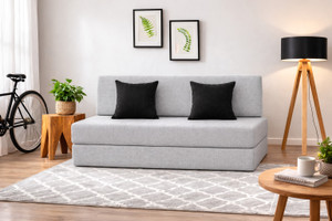 usha shriram folding 2 seater double foam fold out sofa cum bed