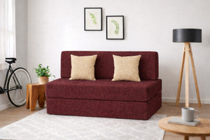 usha shriram folding 2 seater double foam fold out sofa cum bed