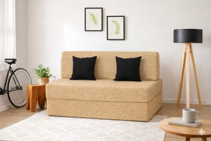usha shriram folding 2 seater double foam fold out sofa cum bed