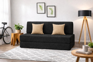 usha shriram folding 2 seater double foam fold out sofa cum bed