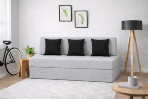 usha shriram folding 4 seater double foam fold out sofa cum bed