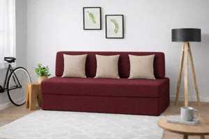 usha shriram folding 4 seater double foam fold out sofa cum bed