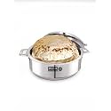 USHA SHRIRAM Stainless Steel Insulated Casserole | 2L (Small) | Puri Chapati &amp; Roti Box, Heat Retaining Body &amp; Easy Lock Lid Mechanism | Wobble Free Base, Glossy, Durable &amp; Easy to Clean