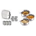 USHA SHRIRAM Stainless Steel Insulated Casserole | Hot Roti Box | Double Wall Insulation,&amp; Easy Lock Lid Mechanism | Wobble Free Base, Glossy Durable | Hot Pot (Dinner Set)