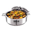 USHA SHRIRAM Stainless Steel Insulated Casserole (1 litre )| Double Wall Insulation, Heat Retaining Body &amp; Easy Lock Lid Mechanism | Wobble Free Base, Glossy Durable &amp; Easy to Clean