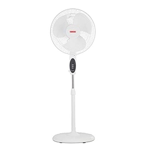 usha striker plus pedestal fan  400mm sweep  2100 rpm high-speed air delivery  100 copper motor  jerk-free uniform oscillation  aerodynamic blades  anti-rust protection 2-year warranty  black