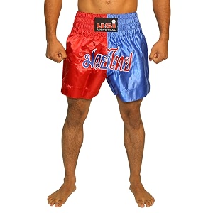 usi 410mt men39s muay thai shorts  traditional satin sports amp martial arts training shorts small redblue