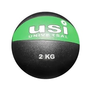 usi universal 787pvh rubber 2kg medicine ball high bounce textured finish strong core better balance made rubber with textured surface high bounce