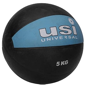 usi universal medicine ball 787pvh rubber 5 kg medicine ball high bounce textured finish strong core better balance made rubber with textured surface high bounce