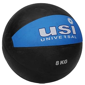 usi universal medicine ball 787pvh rubber 8 kg medicine ball high bounce textured finish strong core better balance made rubber with textured surface high bounce