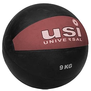 usi universal 787pvh rubber 9kg medicine ball high bounce textured finish strong core better balance made rubber with textured surface