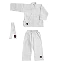 USI UNIVERSAL Karate Dress, 417KB Bouncer Karate Dress, Including White Belt, Karate Uniform Made of Light Weight Poly Cotton, Twill Weave, Basic Cut, Elastic Waist, Woven Labels