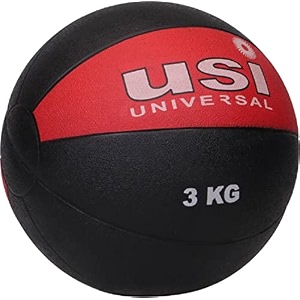 usi universal medicine ball 787pvh rubber 3kg medicine ball high bounce textured finish strong core better balance made rubber with textured surface high bounce