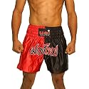 USI UNIVERSAL Muay Thai Shorts for Men, 410MT Sports Shorts (M, Red/Black)