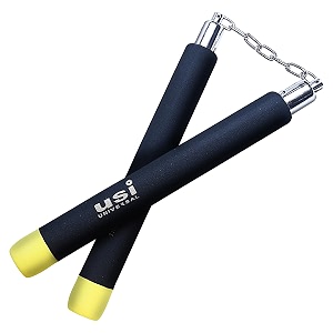 usi universal nanchaku 862nc foam nanchaku kung fu training nunchakus karate training nunchucks with steel ball bearing swivel chain and cap system length 30cm pack of 1