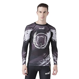 usi universal rash guard for gym running cycling swimming cricket basketball  rashguard swimming costume for men  rash guard for man in alpha s grey