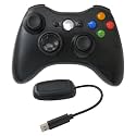 USonline911 Black Wireless Controller for Xbox 360, 2.4GHz Zero-Lag Gamepad,Precision Joystick &amp; Dual Vibration (Ergonomic Design)