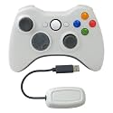 USonline911 White Wireless Controller for Xbox 360, 2.4GHz Zero-Lag Gamepad,Precision Joystick & Dual Vibration (Ergonomic Design)