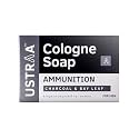 Ustraa Ammunition Cologne Soap with Charcoal & Bay Leaf - 125 gm | Clear, dirt-free skin with Activated Charcoal | Soap with Fragrance of Cologne