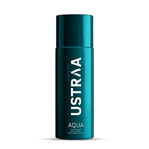 ustraa aqua deodorant body spray for men - 150 ml  refreshing aquatic fragrance  skin-friendly deodorant with mist spray  keeps odour in check  citrusy spicy notes with aquatic freshness