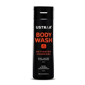 ustraa body wash- activated charcoal - 250 ml - deep skin detox with activated charcoal moisturization of aloe vera cleansing amp intense foaming without sulphates