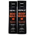 Ustraa Body Wash- Activated Charcoal - 250 ml - Deep Skin Detox with Activated Charcoal, Moisturization of Aloe Vera, Cleansing &amp; Intense Foaming without Sulphates