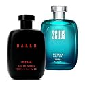 Ustraa Daaku Perfume for Men - 100ml | Bold, Warm, Long-Lasting Fragrance & Ustraa Scuba Cologne - 100ml | With lively, spicy and deep aquatic notes | Perfume for Men (Pack of 2)