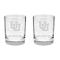 Utah Utes 2-Sided Satin Finish Rock Glass Set of 2 14oz