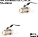utc CPVC Forged BRASS Ball Valve | Rust-Proof, Leak-Proof Fitting | 32 MM ( 2 Units) Ball Valves