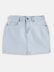 uth by roadster girls washed straight blue skirt