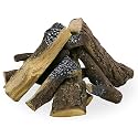 Utheer 10-Piece Ceramic Gas Fireplace Logs for Indoor and Outdoor