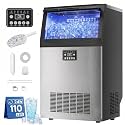 Uthfy Commercial Ice Maker 110lbs/24H, Stainless Steel Under Counter Ice Machine, 36 Ice Cubes in 14 Mins, 33lbs Storage, Self-Clean &amp; Water Filter, Freestanding Ice Machine for Home Bar,Cafe,ETL