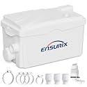 Utility Sink Pump, 1600 GPH Drain System 500W Under-Basin Gray Water Unit for Kitchen & Garage Sink, 23 FT Lift Sink Pump with Check Valve & Odor Filter