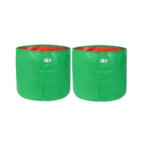 utkarsh 200 gsm uv treated durable green hdpe plant grow bags for indooroutdoor balconyterrace gardening  planter grow bags for leafy vegetable amp flower plants  12x15 inch pack of 2