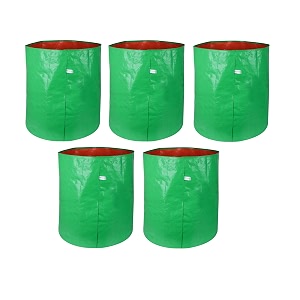utkarsh 200 gsm uv treated durable green hdpe plant grow bags for indooroutdoor balconyterrace gardening  planter grow bags for leafy vegetable amp flower plants  18x24 inch pack of 5